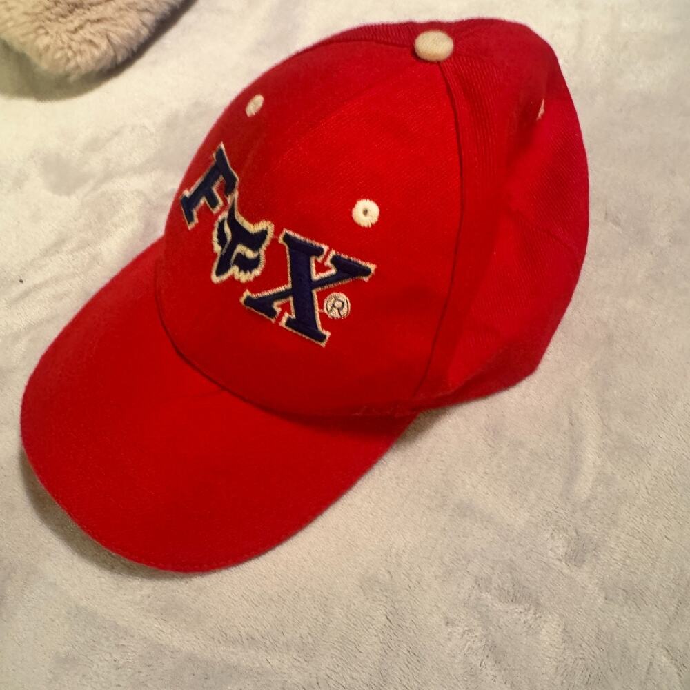 Fox Racing Strap Back Baseball Hat Cap wool Red embroidered - Picture 2 of 5